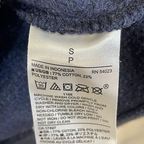 Banana Republic Mens Hoodie Blue Sz Small Preppy Logo Gorpcore Outdoor Pullover - Picture 7 of 8